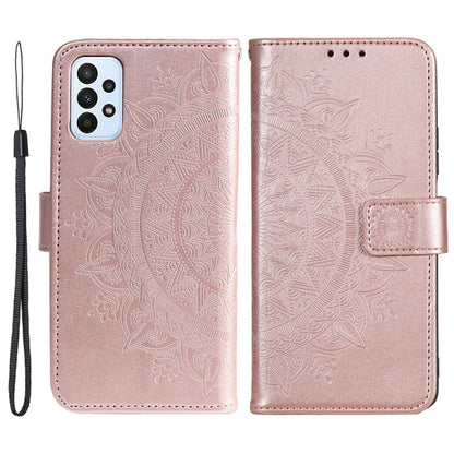 Hülle für Samsung Galaxy A23 Handyhülle Flip Case Cover Etui Mandala Rosegold