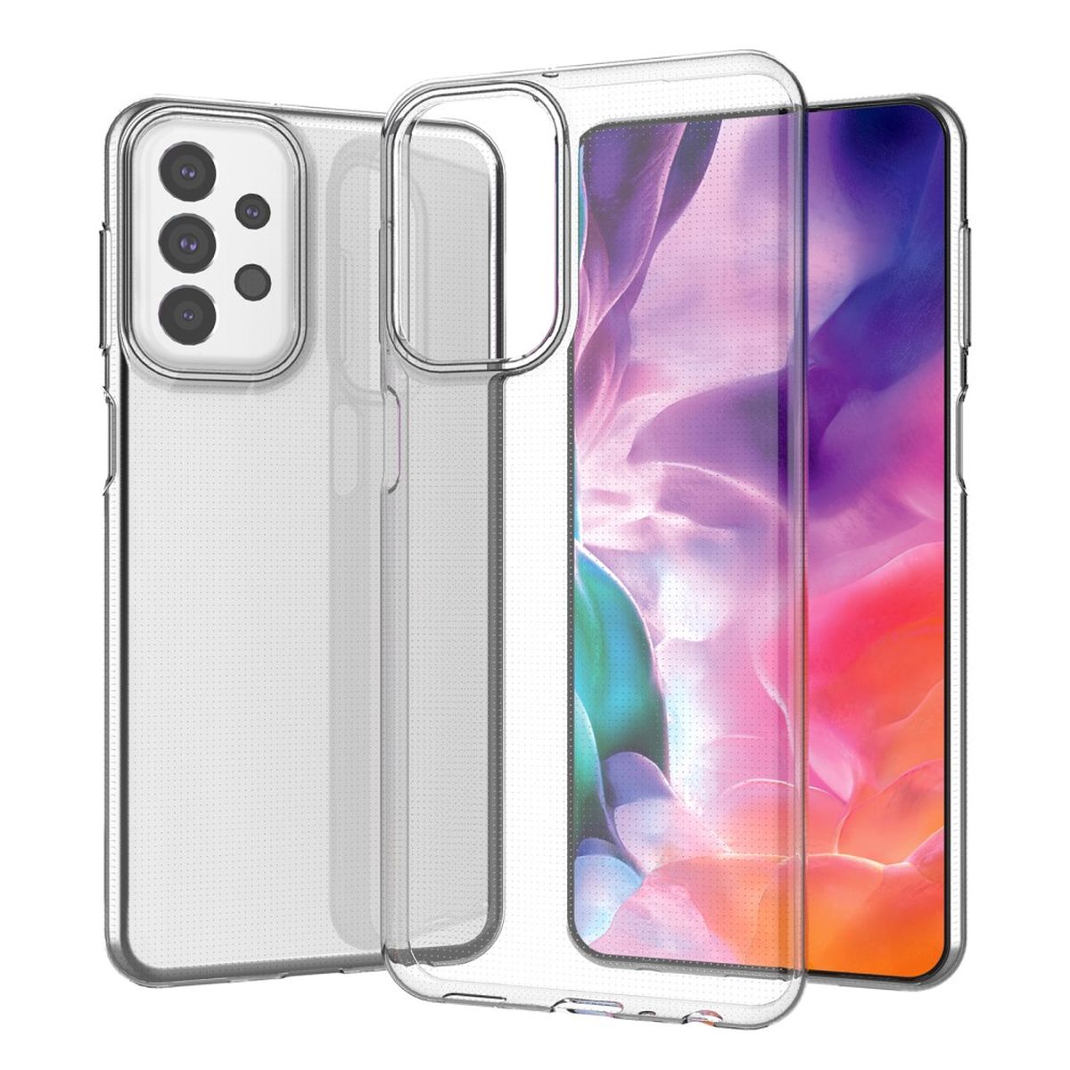 Hülle für Samsung Galaxy A23 Handyhülle Silikon Cover Case Bumper klar