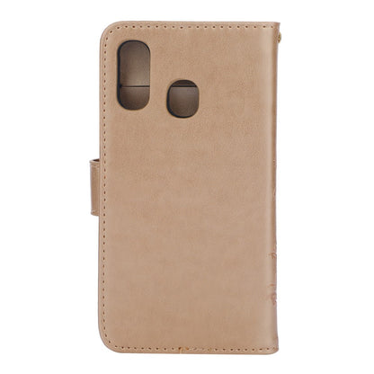 Hülle für Samsung Galaxy A40 Handyhülle Flip Case Schutz Tasche Etui Schmetterling Gold