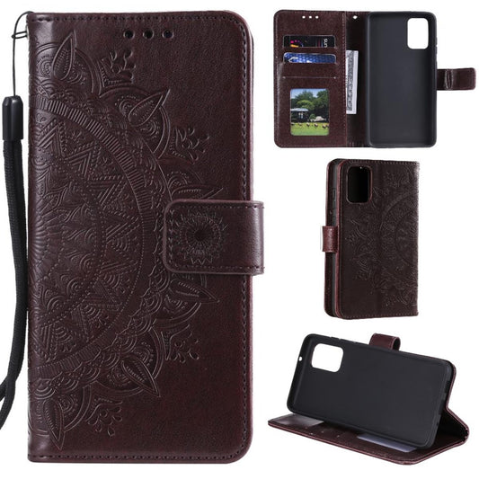 Hülle für Samsung Galaxy A41 Handyhülle Flip Case Cover Tasche Mandala Braun