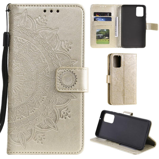Hülle für Samsung Galaxy A41 Handyhülle Flip Case Cover Tasche Mandala Gold