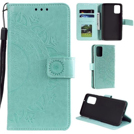 Hülle für Samsung Galaxy A41 Handyhülle Flip Case Cover Tasche Mandala Grün
