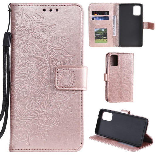 Hülle für Samsung Galaxy A41 Handyhülle Flip Case Cover Tasche Mandala Rosegold