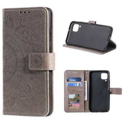 Hülle für Samsung Galaxy A42 5G Handyhülle Flip Case Cover Schutzhülle Mandala Grau