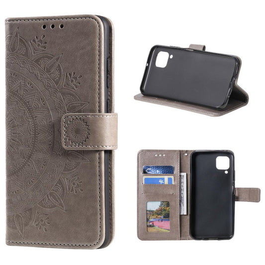Hülle für Samsung Galaxy A42 5G Handyhülle Flip Case Cover Schutzhülle Mandala Grau