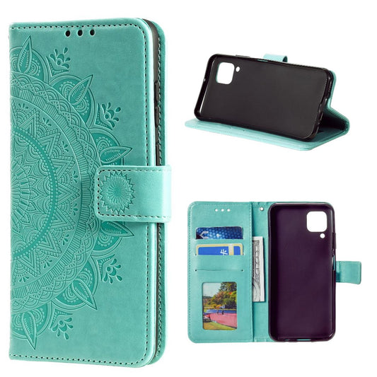 Hülle für Samsung Galaxy A42 5G Handyhülle Flip Case Cover Schutzhülle Mandala Grün