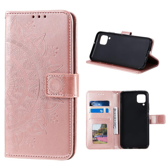Hülle für Samsung Galaxy A42 5G Handyhülle Flip Case Cover Schutzhülle Mandala Rosegold