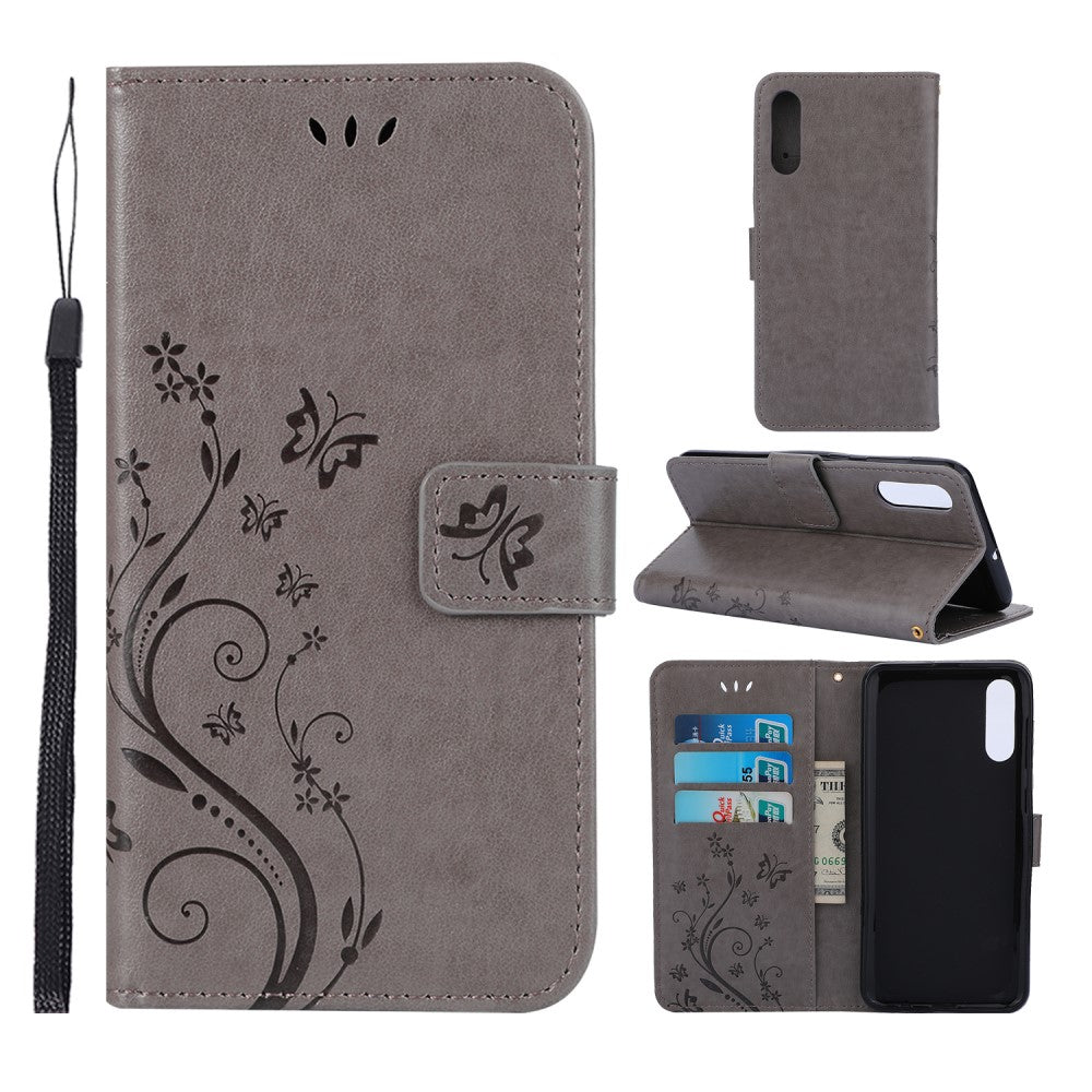 Hülle für Samsung Galaxy A50/A30s Handyhülle Flip Case Handytasche Schmetterling Grau - CoverKingz