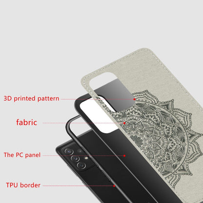 Hülle für Samsung Galaxy A52/A52 5G/A52s 5G Handyhülle Hybrid Cover Mandala Grau