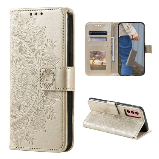 Hülle für Samsung Galaxy A54 5G Handyhülle Flip Case Cover Etui Mandala Gold