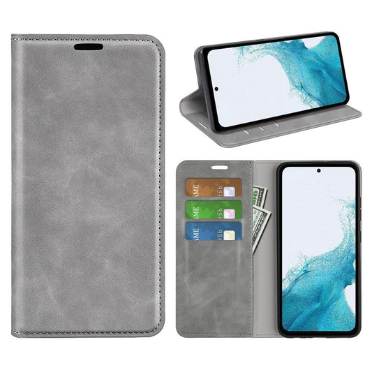 Hülle für Samsung Galaxy A54 5G Handyhülle Flip Case Cover Tasche Etui Grau