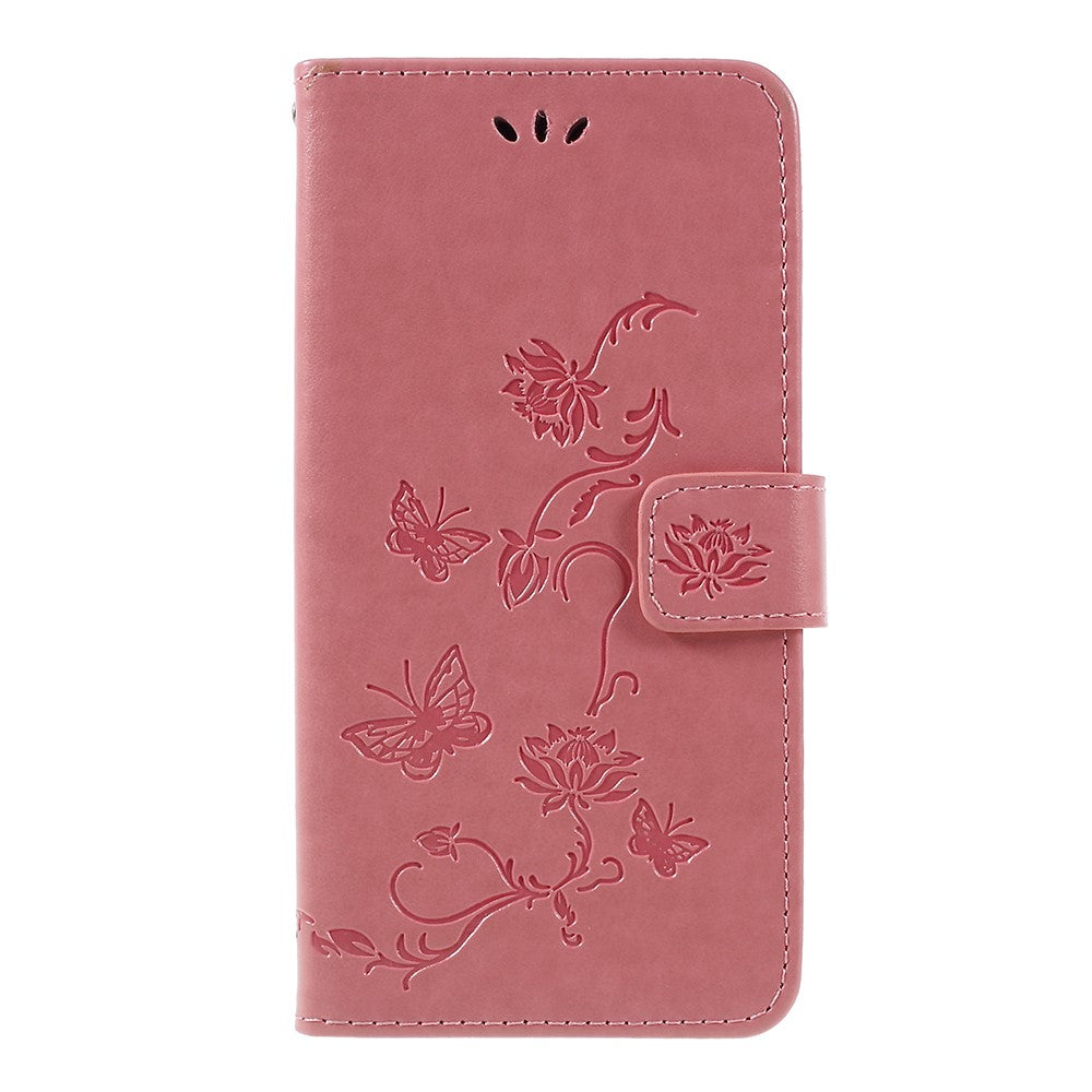 Hülle für Samsung Galaxy A7 (2018) Handyhülle Flipcase Cover Schmetterling Rosa - CoverKingz