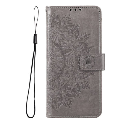 Hülle für Samsung Galaxy A73 5G Handyhülle Flip Case Cover Tasche Mandala Grau