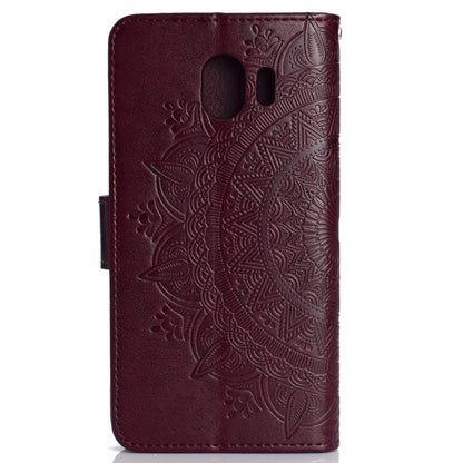 Hülle für Samsung Galaxy J4 2018 Handyhülle Flip Case Cover Tasche Mandala Braun