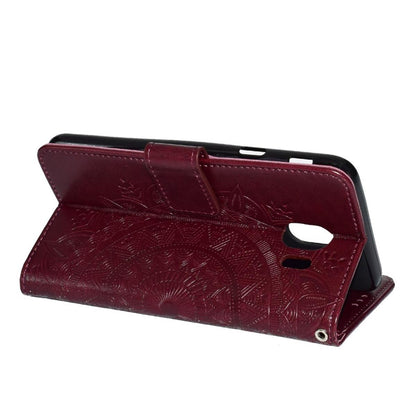 Hülle für Samsung Galaxy J4 2018 Handyhülle Flip Case Cover Tasche Mandala Braun