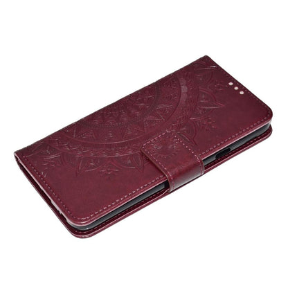 Hülle für Samsung Galaxy J4 2018 Handyhülle Flip Case Cover Tasche Mandala Braun