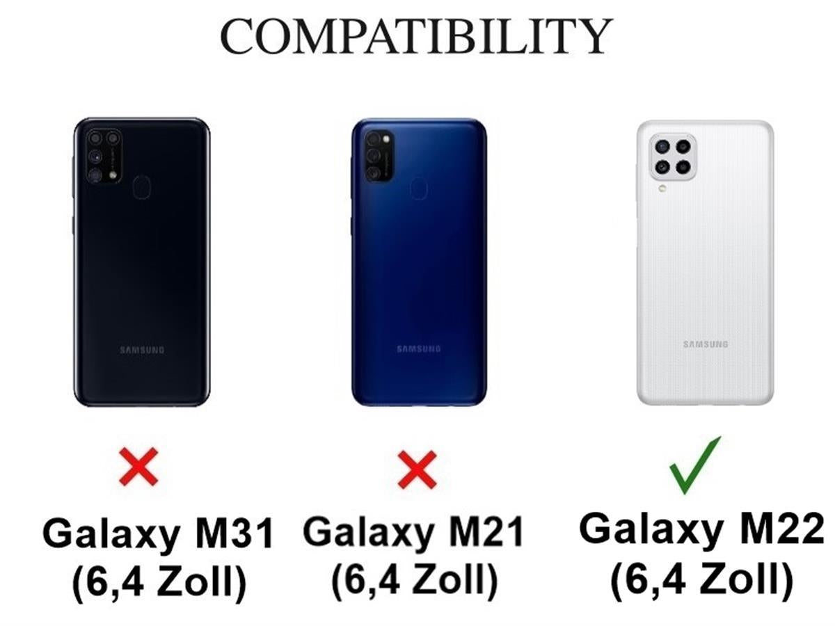 Hülle für Samsung Galaxy M22 Handyhülle Silikon Cover Case Bumper Etui klar