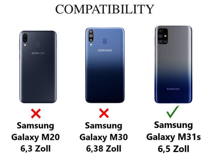 Hülle für Samsung Galaxy M31s Handyhülle Flip Case Cover Schutzhülle Tasche Mandala Grün
