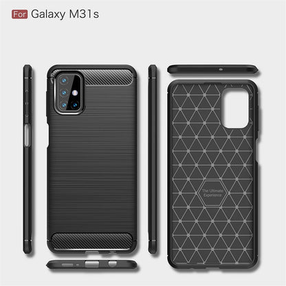 Hülle für Samsung Galaxy M31s Handyhülle Silikon Case Cover Bumper Carbonfarben