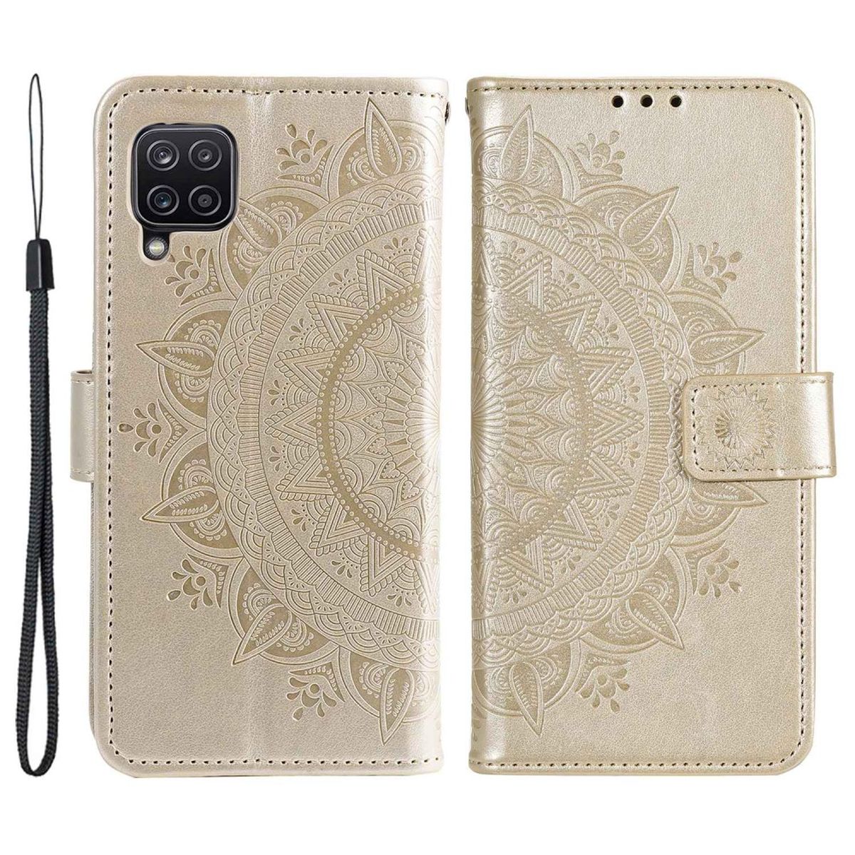 Hülle für Samsung Galaxy M33 5G Handyhülle Flip Case Cover Etui Mandala Gold