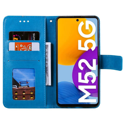 Hülle für Samsung Galaxy M52 5G Handyhülle Flip Case Cover Etui Mandala Blau