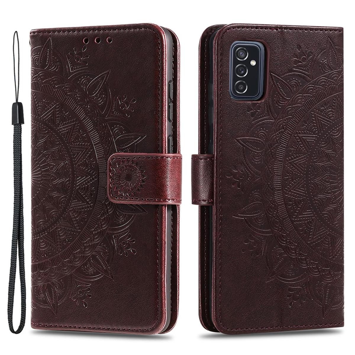 Hülle für Samsung Galaxy M52 5G Handyhülle Flip Case Cover Etui Mandala Braun