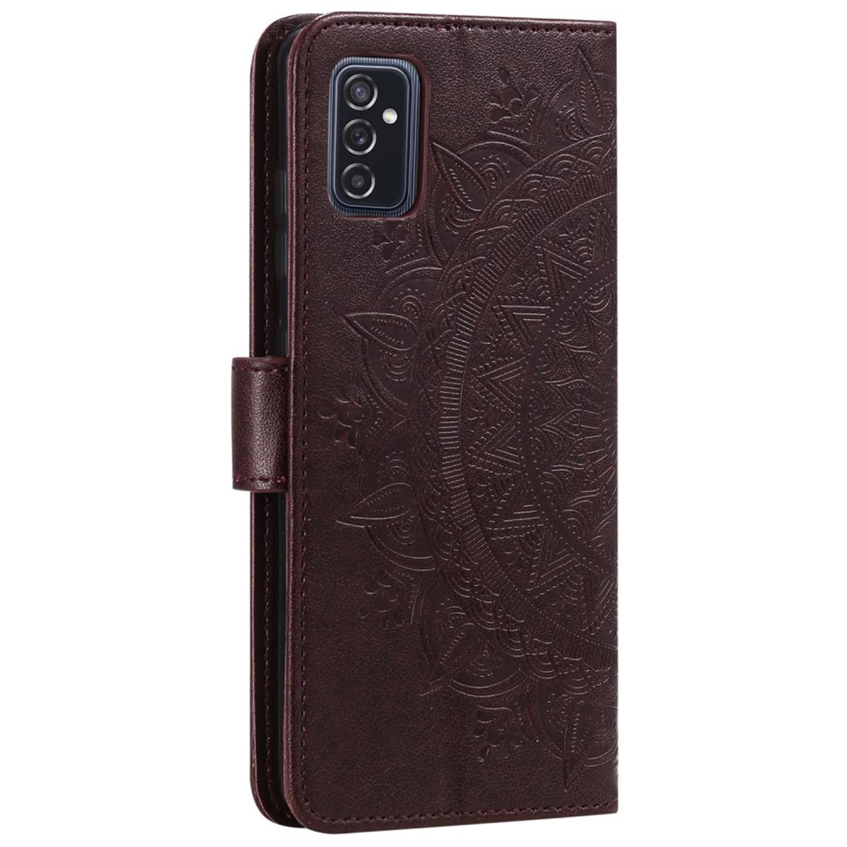 Hülle für Samsung Galaxy M52 5G Handyhülle Flip Case Cover Etui Mandala Braun