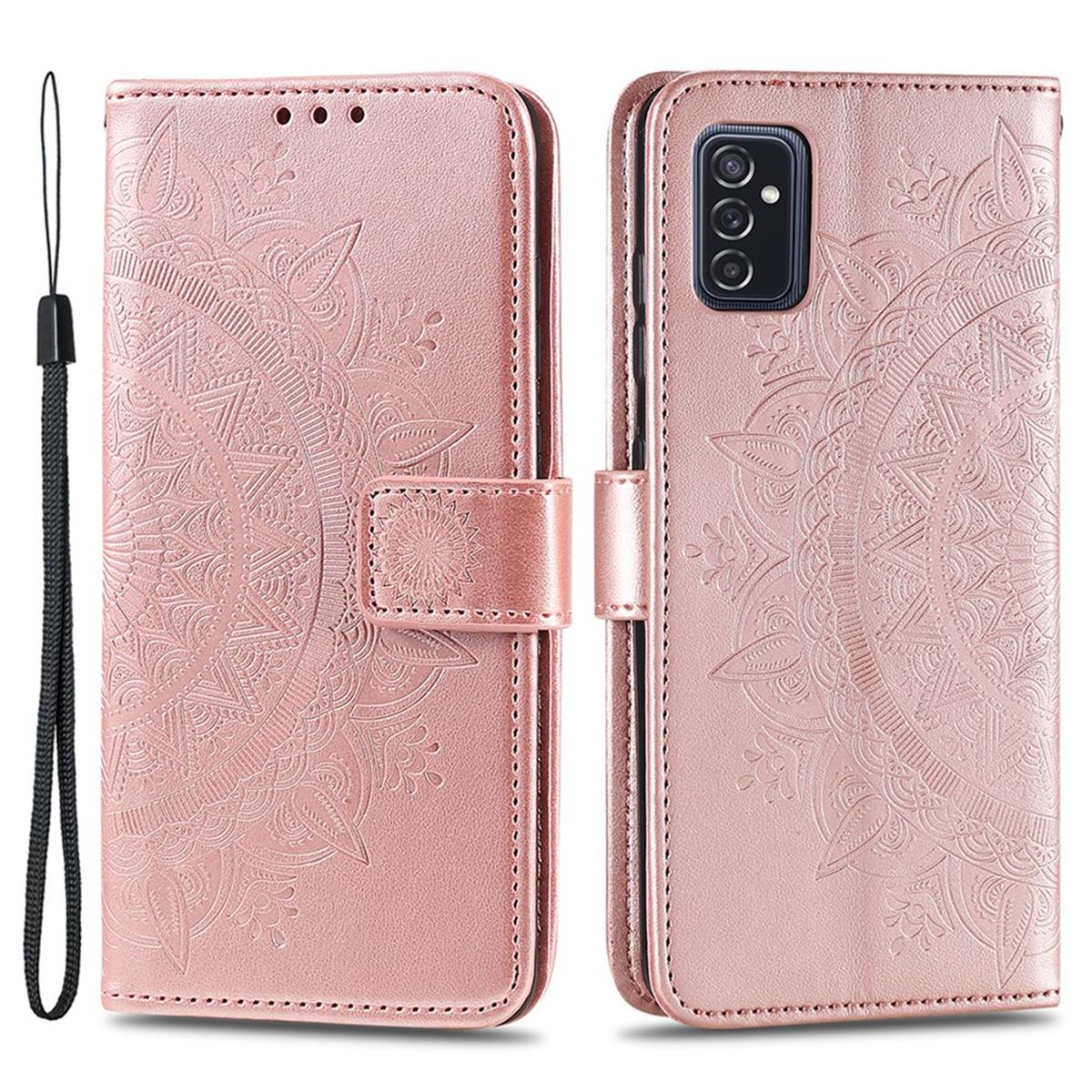 Hülle für Samsung Galaxy M52 5G Handyhülle Flip Case Cover Etui Mandala Rosegold