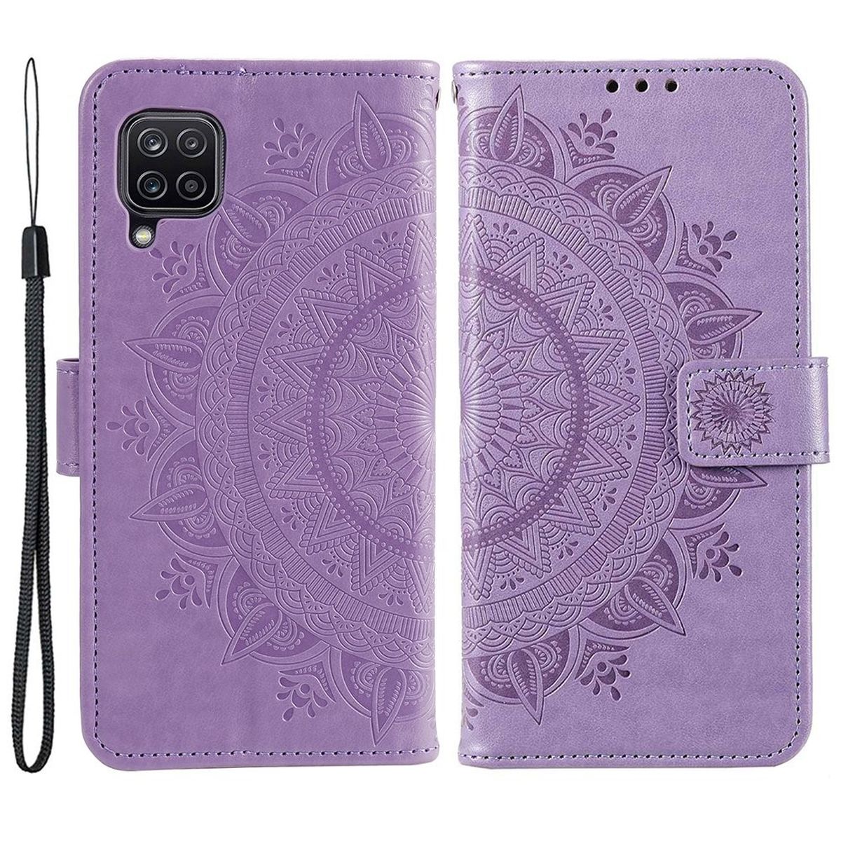 Hülle für Samsung Galaxy M53 5G Handyhülle Flip Case Cover Etui Mandala Lila