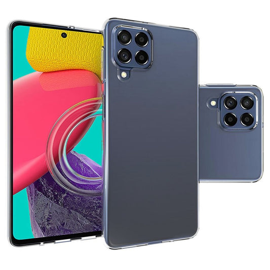 Hülle für Samsung Galaxy M53 5G Handyhülle Silikon Cover Case Bumper klar