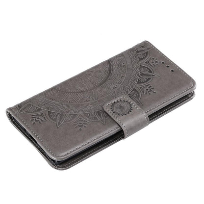Hülle für Samsung Galaxy Note10 Handyhülle Schutz Tasche Flip Case Cover Mandala Grau