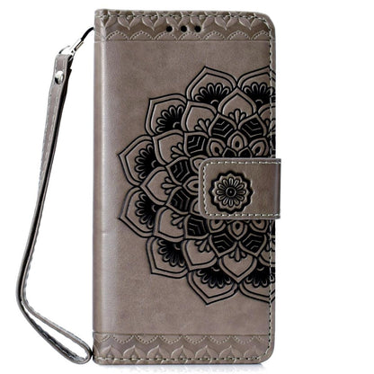 Hülle für Samsung Galaxy S10 Handyhülle Flip Case Cover Mandala Grau (schwarz)
