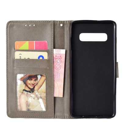 Hülle für Samsung Galaxy S10 Handyhülle Flip Case Cover Mandala Grau (schwarz)
