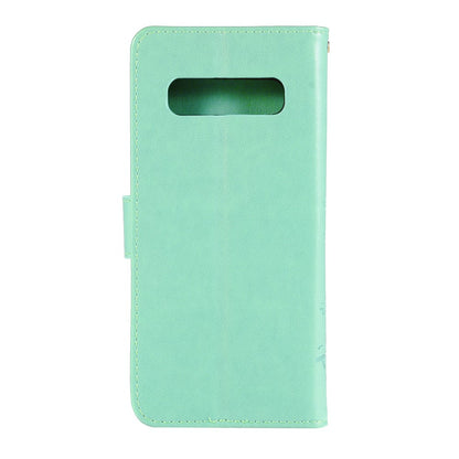 Hülle für Samsung Galaxy S10 Handyhülle Flip Case Cover Schmetterling Grün