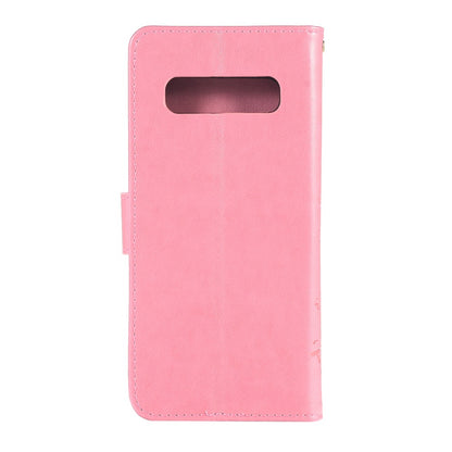 Hülle für Samsung Galaxy S10 Handyhülle Flip Case Cover Schmetterling Rosa