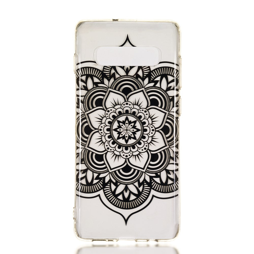 Hülle für Samsung Galaxy S10+ (Plus) Handy Silikon Case Cover Mandala schwarz