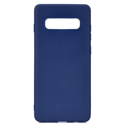 Hülle für Samsung Galaxy S10+ (Plus) Handyhülle Silikon Case Cover Matt Blau