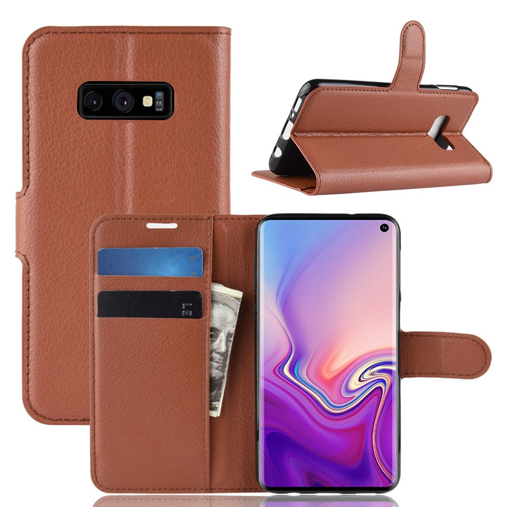 Hülle für Samsung Galaxy S10e Handyhülle Flip Case Schutzhülle Cover Braun