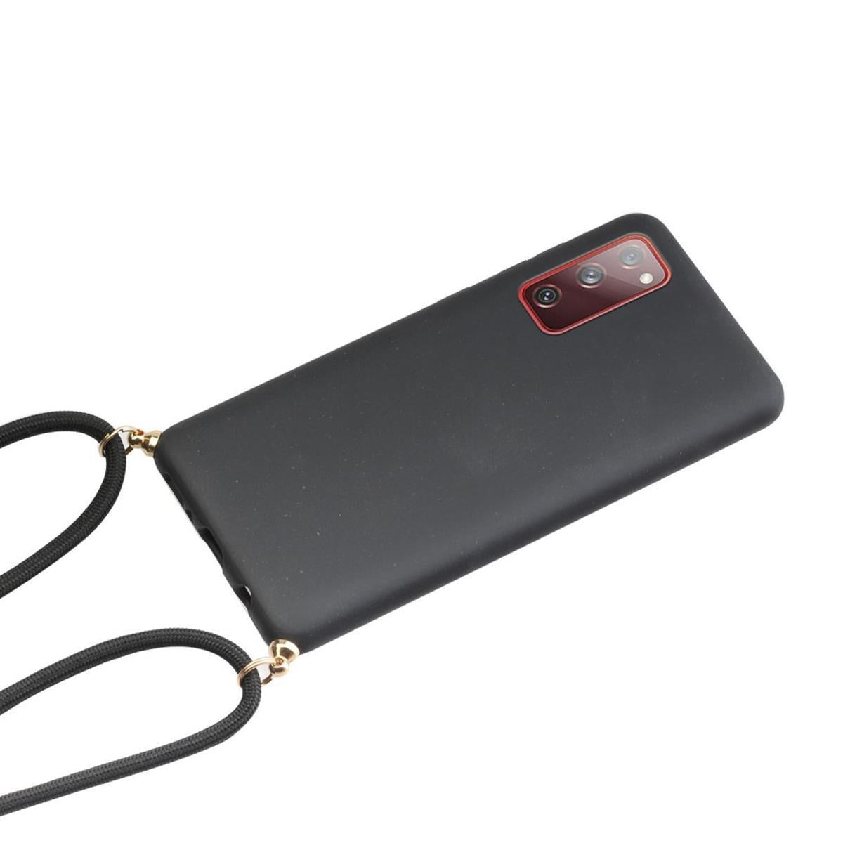Hülle für Samsung Galaxy S20 FE Handyhülle Silikon Case Band Handykette Kordel Schwarz