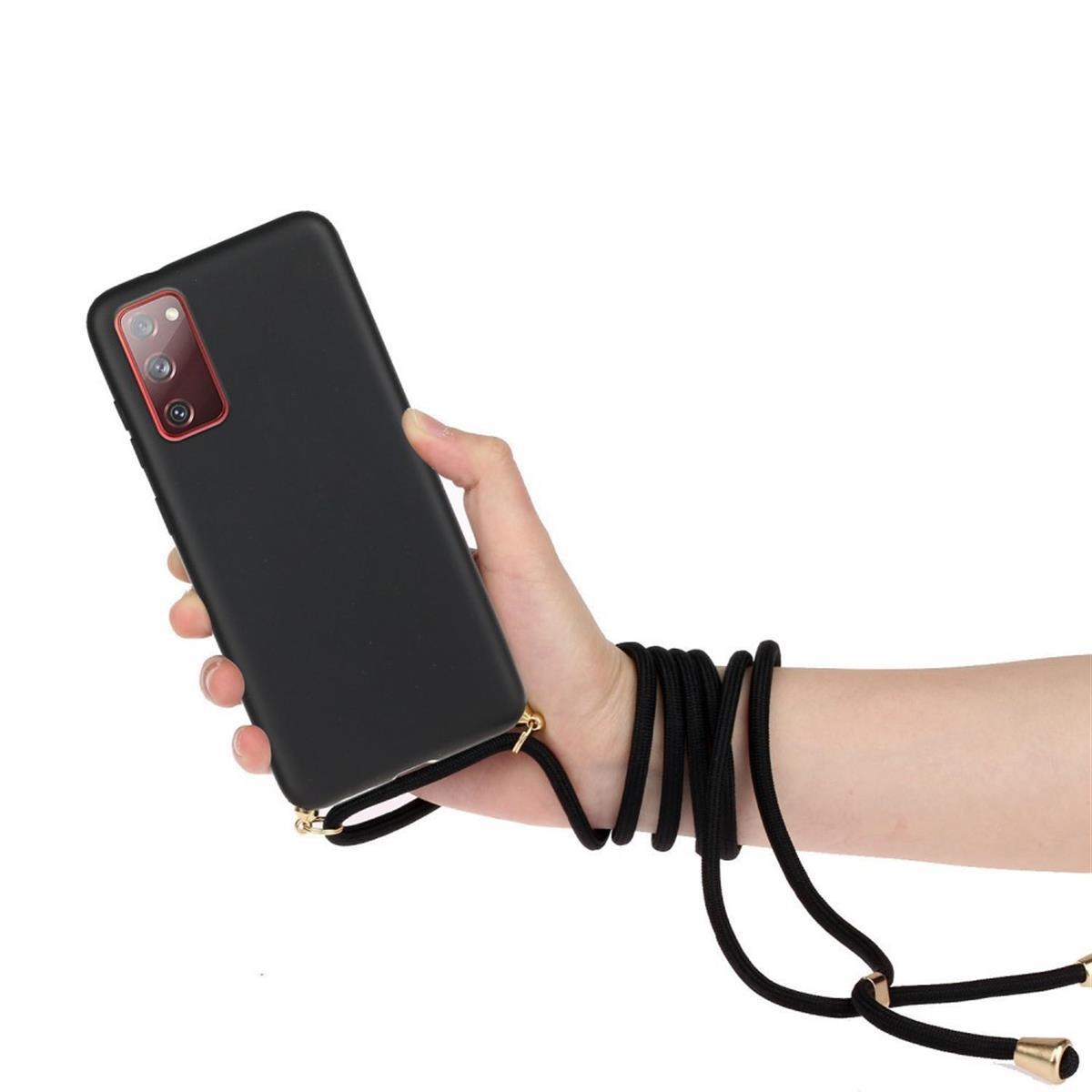 Hülle für Samsung Galaxy S20 FE Handyhülle Silikon Case Band Handykette Kordel Schwarz