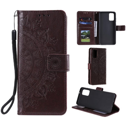 Hülle für Samsung Galaxy S20 Handyhülle Flip Case Schutzhülle Etui Mandala Braun
