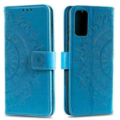 Hülle für Samsung Galaxy S20 Plus Handyhülle Flip Case Schutzhülle Mandala Blau