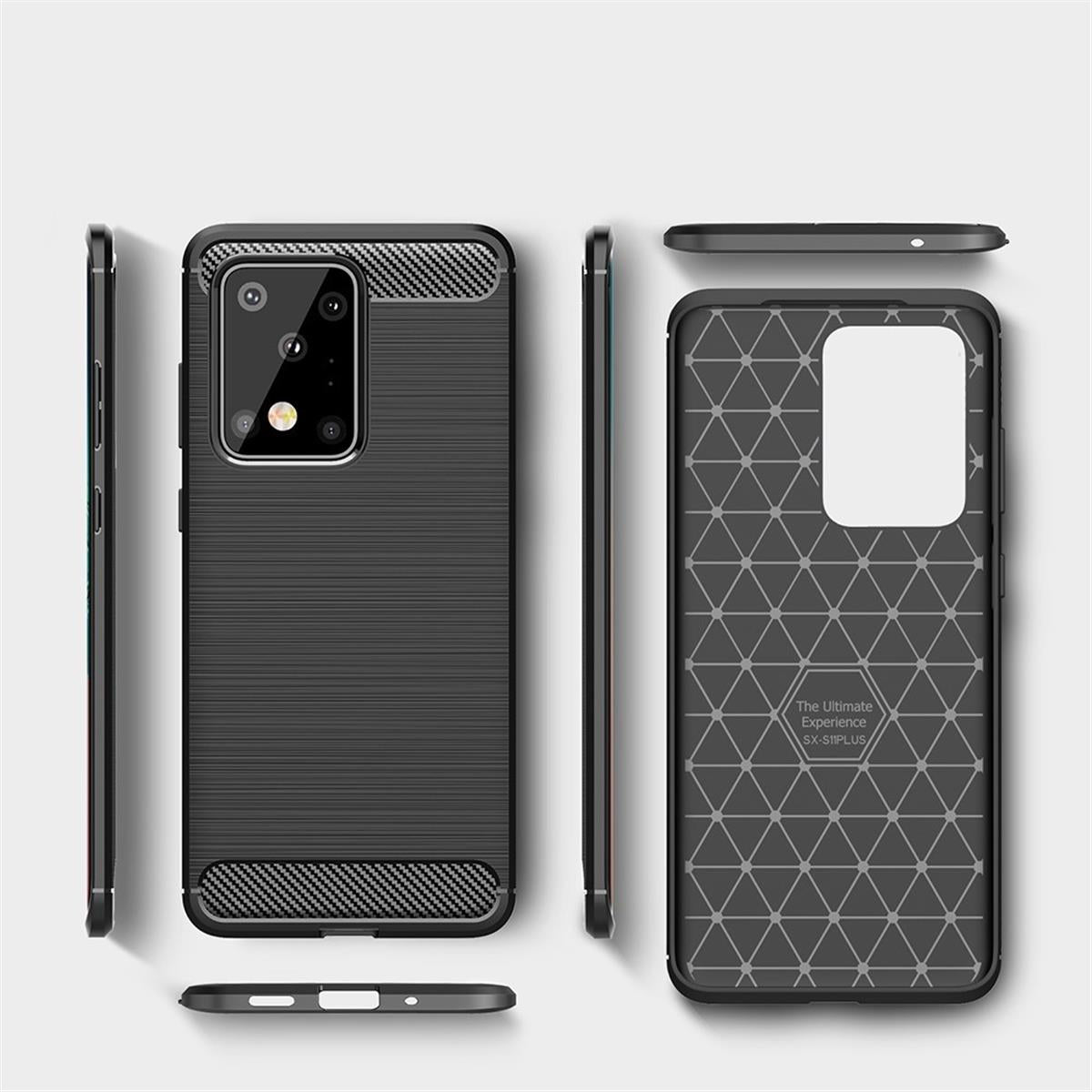 Hülle für Samsung Galaxy S20 Ultra Handyhülle Silikon Schutzhülle Carbon Farben