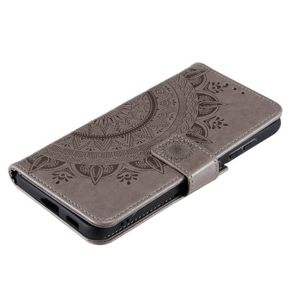 Hülle für Samsung Galaxy S21 FE Handyhülle Flip Case Cover Tasche Mandala Grau