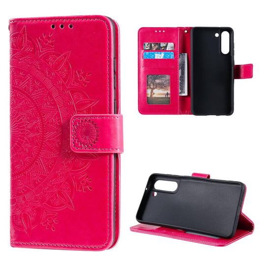 Hülle für Samsung Galaxy S21 FE Handyhülle Flip Case Cover Tasche Mandala Pink