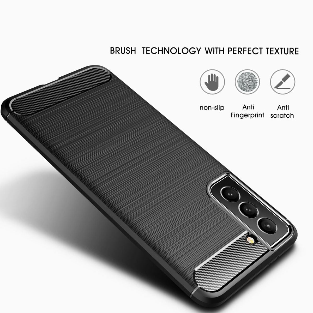 Hülle für Samsung Galaxy S22 5G Handyhülle Silikon Case Handy Cover Carbonfarben