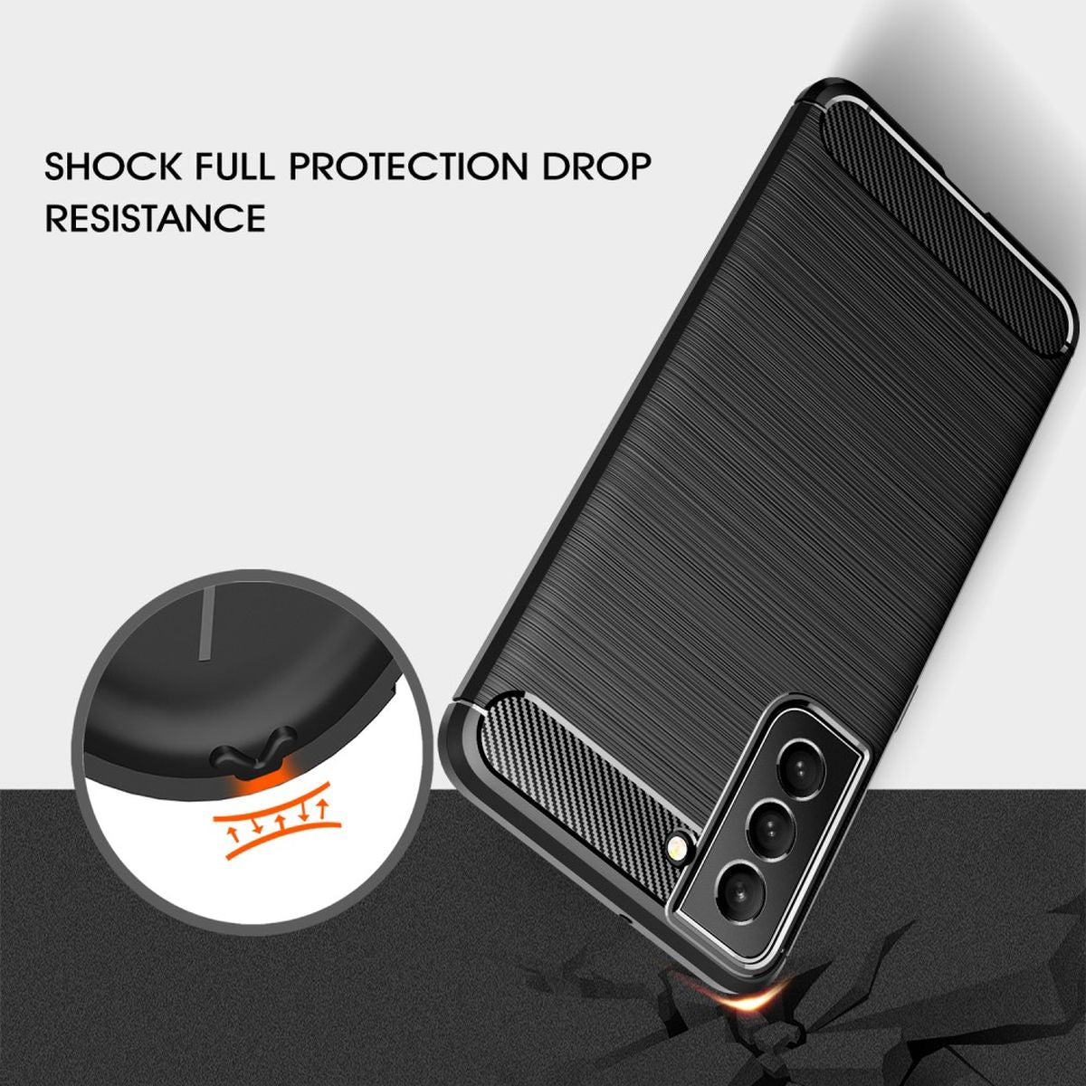 Hülle für Samsung Galaxy S22 5G Handyhülle Silikon Case Handy Cover Carbonfarben