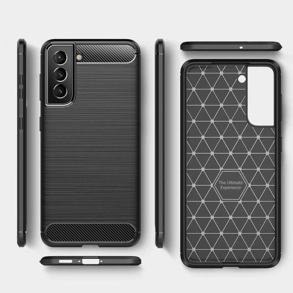 Hülle für Samsung Galaxy S22 5G Handyhülle Silikon Case Handy Cover Carbonfarben