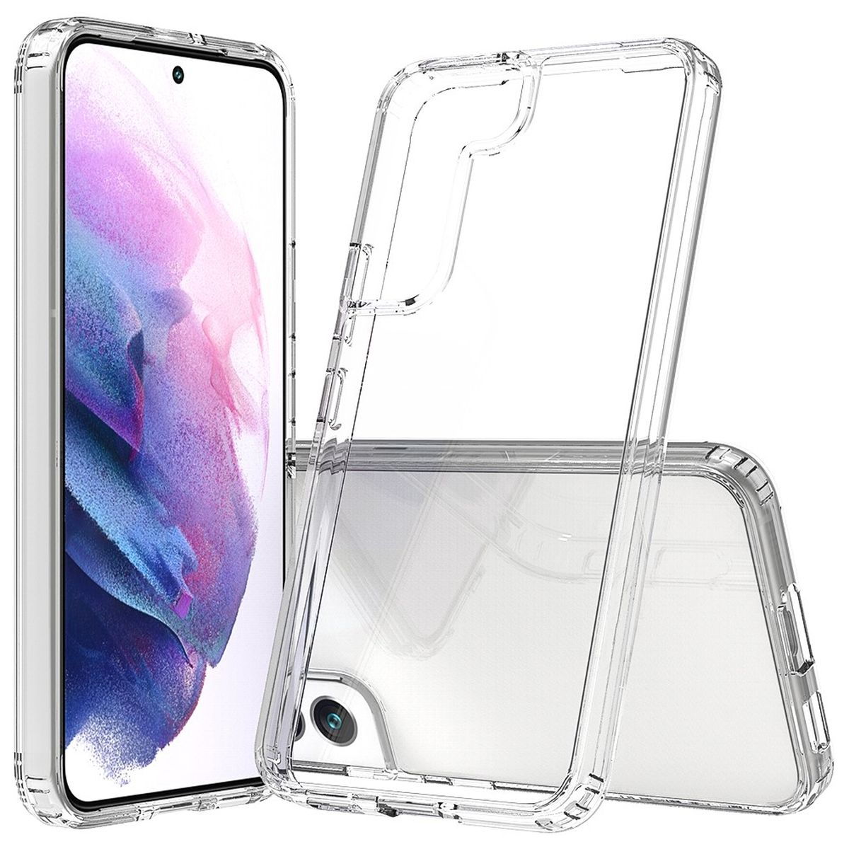 Hülle für Samsung Galaxy S22 Handyhülle Hybrid Silikon Case Bumper Cover Klar