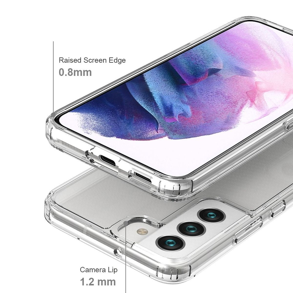 Hülle für Samsung Galaxy S22 Handyhülle Hybrid Silikon Case Bumper Cover Klar